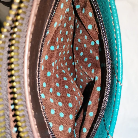 Chala Teal Crossbody Bag with Dragonfly Design - Picture 5 of 6